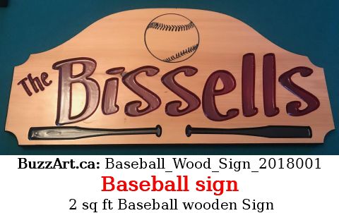 Wooden Baseball image sign